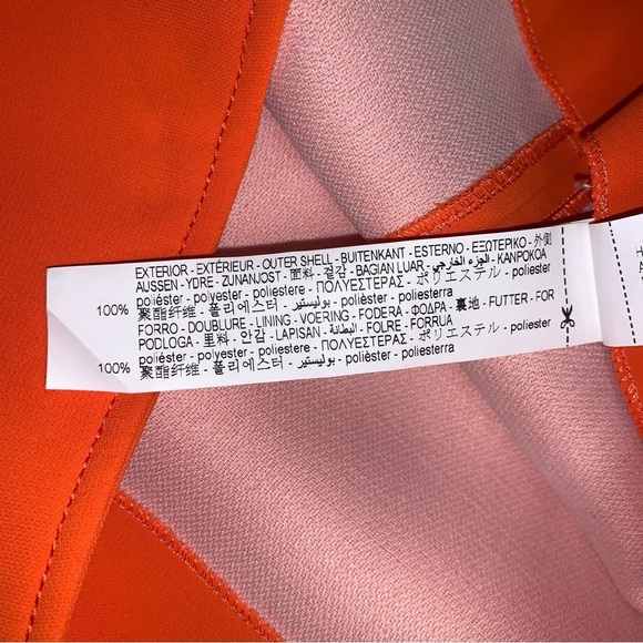 Zara Mini Skirt Women's Size Medium Bright Orange High-Waisted Flare - Picture 12 of 13